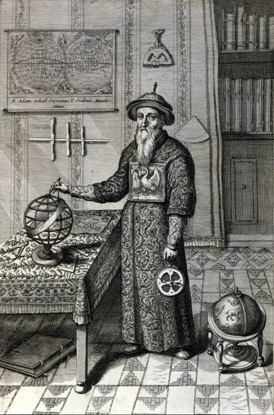 Adam Schall, astronomer (1592-1666) in Mandarin costume in the Pekin Observatory, in “China” by Athanase Kircher (or Athanasius Kircheri) by Unknown artist