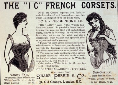 Advertising for French Corsets. 1888 by Unknown artist
