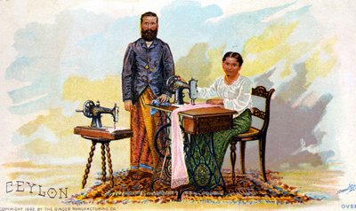 Advertising for Singer Sewing Machines, Ceylon (Present-day Sri Lanka). 1892 by Unknown artist