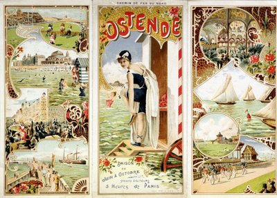 Advertising of the Railway of the North: Ostend, 5 Hours from Paris, Late 19th Century by Unknown artist