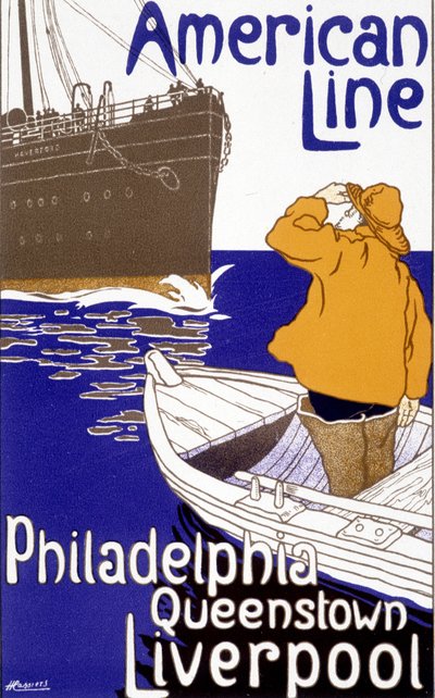 Advertising poster for the American Line 