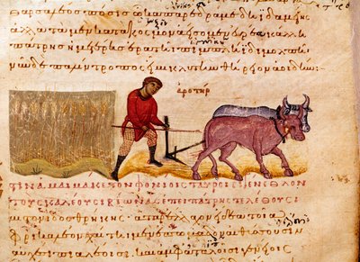 Agriculture: Plowing Scene by Unknown artist