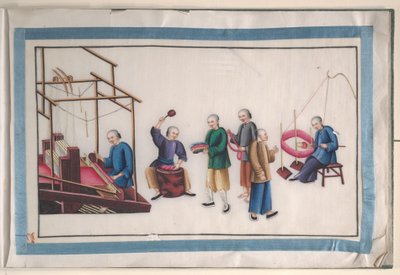 Album Containing Twelve Paintings of People Making Silk by Unknown Artist