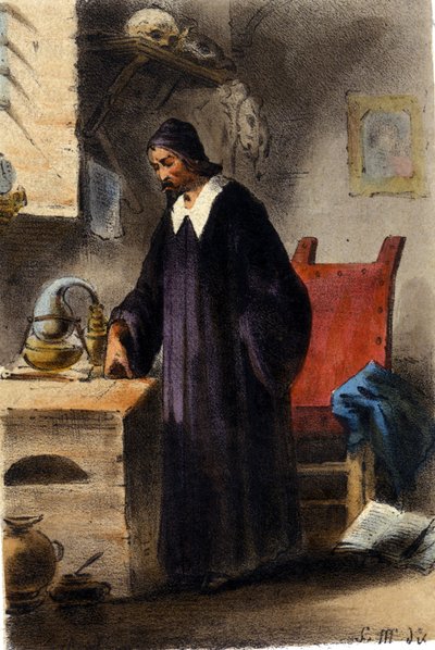 Alchemist Nicola Barnaud, researcher of the philosophical stone. by Unknown artist