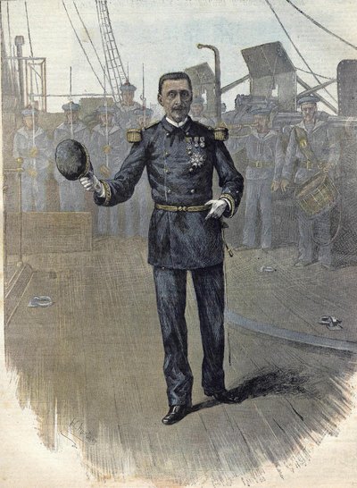 Alfred Albert Gervais (1837 - 1921), French Admiral, Chief of the Marine Staff in 1892. Engraving from 1892 by Unknown artist