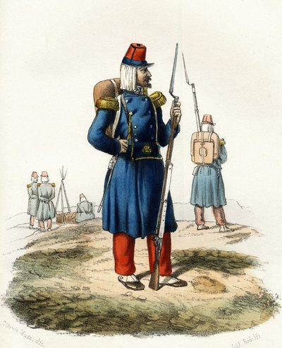 Algeria, light infantry of the French army of Africa during the 1830 expedition. In 
