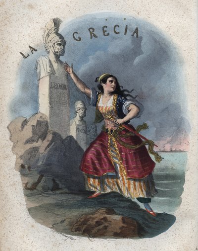 Allegory of Greece - engraving from 
