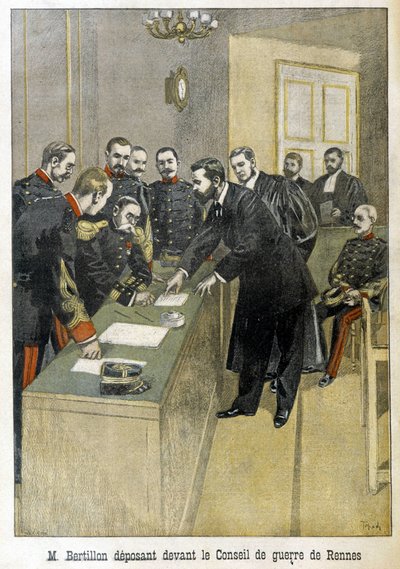 Alphonse Bertillon Testifying Before the Conseil de guerre de Rennes (Dreyfus Case) - in 