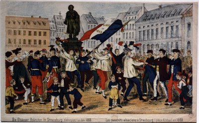 Alsatian conscripts, Place Kleber in Strasbourg by Unknown artist