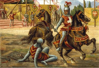 Amedee VII of Savoy (1360 -1391) said The Red Count during a tournament. Amedeo VIII di Savoia (il tale Rosso) by Unknown artist