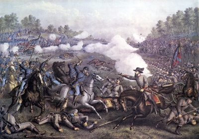 American Civil War: Battle of Opequon or Third Battle of Winchester, Virginia 19 Sept 1864. Engraving of the 19th Century by Unknown artist