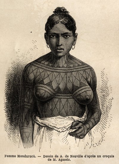 An Indian woman Mondurucu (or Mundurucu), a tribe of the state of Para, in the region of the river Tapajos by Unknown artist