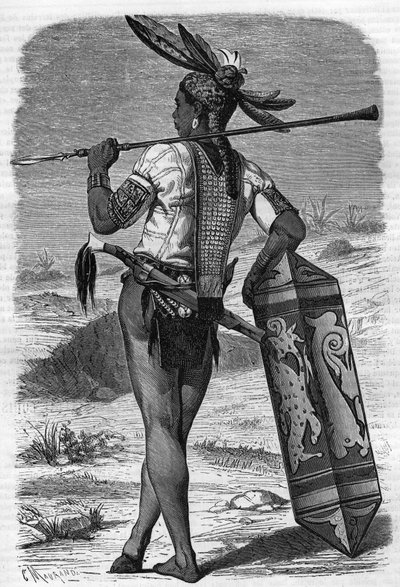 An Indigenous Dayak resident of Sarawak, Malaysia in the 19th century in the 
