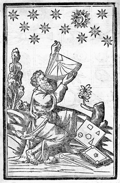 An astrologer measures height during the moon eclipse by Unknown artist
