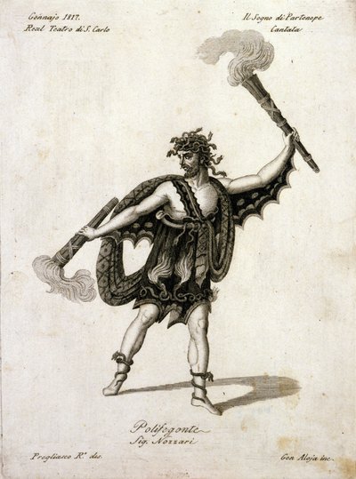 Andrea Nozzari (1775-1832) in the role of Polifegonte in Il sogno di Partenope by Giovanni Simone Mayr (Johann Simon Mayr) (1763-1845) - Naples, Teatro San Carlo by Unknown artist