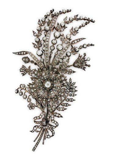Antique Diamond Floral Corsage Brooch by Unknown artist
