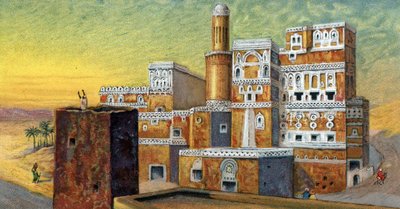View of a House in the Old City of Sana