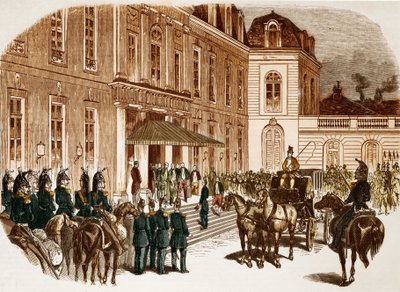 Arrival of Louis Napoleon Bonaparte (Louis-Napoleon III) at the Elysee the day after his election. by Unknown artist