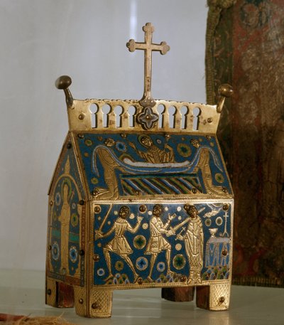 Reliquary in enamel, gold and copper by Saint Thomas Becket (1118-1170), archbishop of Canterbury - It is decorated with representations of the assassination of the archbishop on 29/12/1170 in Canterbury Cathedral and his funeral by Unknown artist