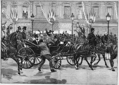Assassination of the President of the Republic Sadi Carnot (1837-1894), by the anarchist Caserio. 24 June 1894 by Unknown artist