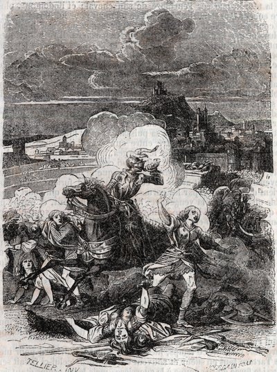 Astolphe makes homicidal women flee - 1851 engraving from 