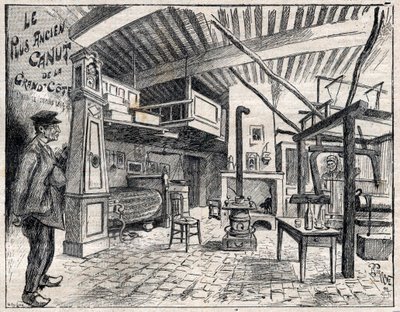 Atelier de Canut a Lyon - The Oldest Canut of the Grand Cote Since 1814 - Engraving in 