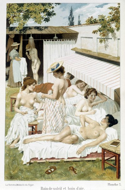 Sunbath and air bath - in La femme, médecin du foyer by Unknown artist