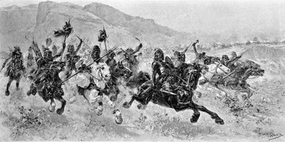 Barbarous invasions - The Huns (engraving) by Unknown artist
