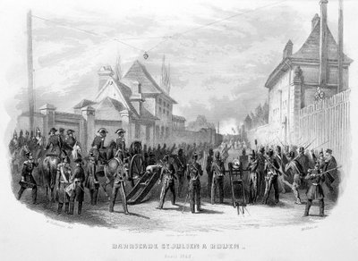 Barricade Saint Julien in Rouen, April 1848 - in 
