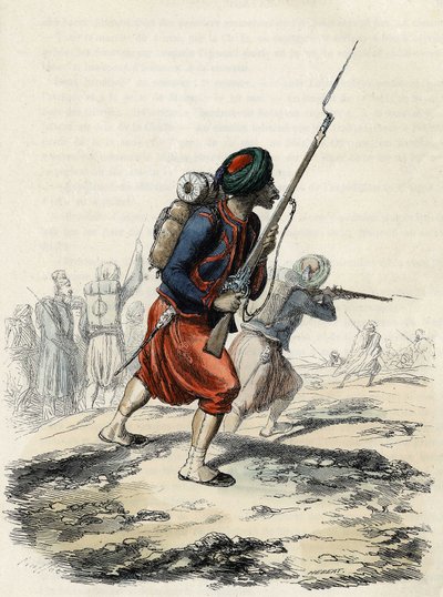 Battalion of Zouaves of the French Army, composed of natives, formed by General Clausel in 1830 for the expedition of the Atlas to Algeria, In 