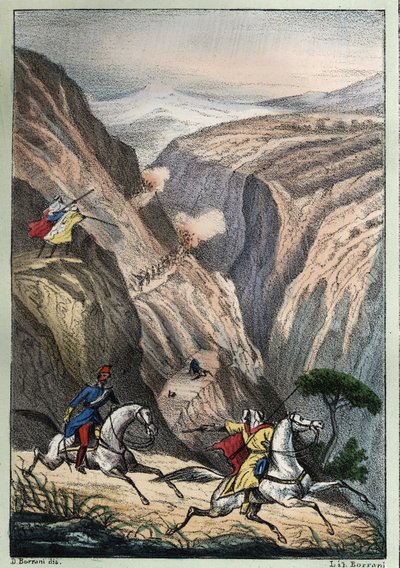 Battle at the Teniah of Mouzaïa, at Mount Atlas Pass between French troops and Arab Resistance by Unknown artist