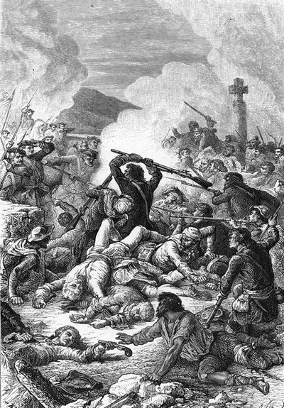 Battle of Ponte Novu in Corsica Between French Army Led by Comte de Vaux and Corsican Troops of Pasquale Paoli, 9th May 1769 by Unknown artist