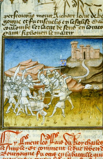 Battle of Soissons - Miniature of the Middle Ages by Unknown artist