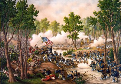 Battle of Spottsylvania Between 8 and 18/05/1864. Engraving c. 1888 by Unknown artist
