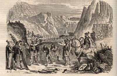 Battle of the Caudine Forks - Battle of the Caudine Forks (Furculae Caudinae) - 321 BC between the Romans and the Samnites during the Second Samnite War - Second Samnite War, Battle of the Caudine Forks in 321 BC, the Roman Arm of the Consuls Tiberius Vetu by Unknown artist