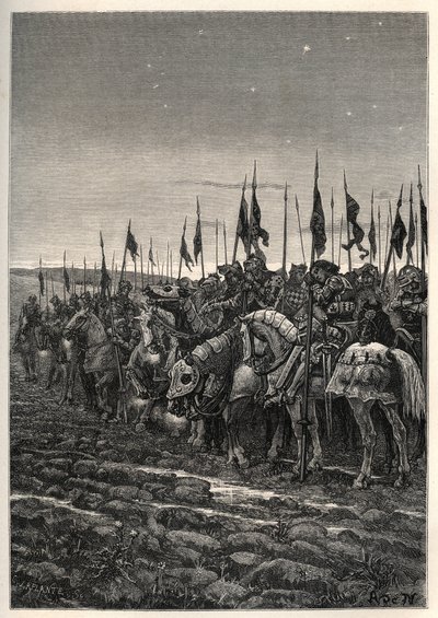 Before the battle of Agincourt - War of 100 years: Battle of Azincourt (Pas-de-Calais) October 25 by Unknown artist