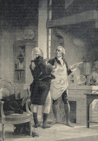 Berthollet Visiting Lavoisier at the Sorbonne Laboratory - in 