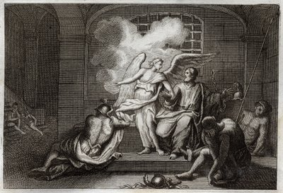 Bible of Royaumont, New Testament: Saint Peter released from prison (illustration from 1811) by Unknown artist