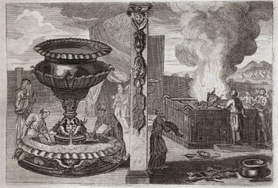 Bible of Royaumont, Old Testament: Altar of Perfumes. The figure of the two altars, the one of the perfumes, and the one of the burnt offerings. Illustration from 1811. by Unknown artist