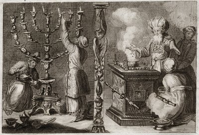 Bible of Royaumont, Old Testament: Golden Candlestick with Seven Branches in the Tabernacle. Illustration from 1811 by Unknown artist