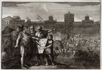 Bible of Royaumont, Old Testament: King Cyrus. Cyrus II the Great, King of Persia, and since from Babylon, having known that it had been predicted by the Prophets that it would be he who would make the Temple of Jerusalem rebel, gives power to all the Jews by Unknown artist
