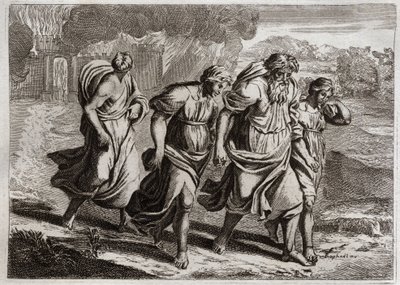 Bible of Royaumont, Old Testament: Sodom Burned. God Burns Sodom and Neighboring Cities with Fire and Sulfur. Illustration from 1811 by Unknown artist