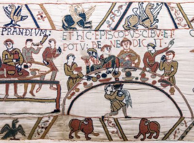 Bishop Odo Blesses the Food and Wine, Bayeux Tapestry by Unknown artist