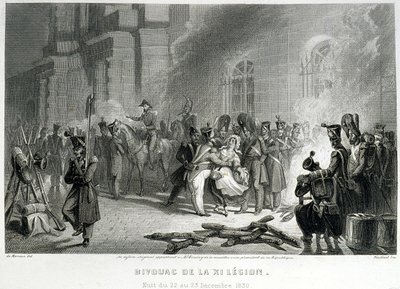 Bivouac of the XI Legion - Night from 22 to 23 December 1830 by Unknown artist