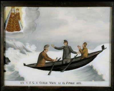 Boat in the unbroken sea - ex-voto of the Notre Dame de Laghet by Unknown artist