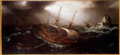Boats in the Tempest by Unknown artist