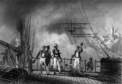 Bombardment of Tangier by the Prince of Joinville. in 