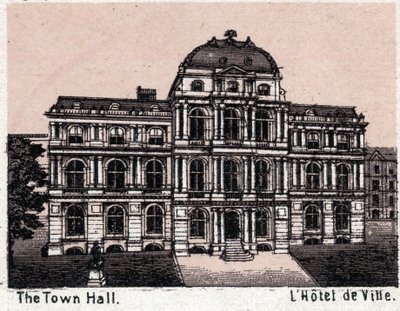 Boston, United States: view of Town Hall. The world illustrates 168 views (late 19th century) by Unknown artist