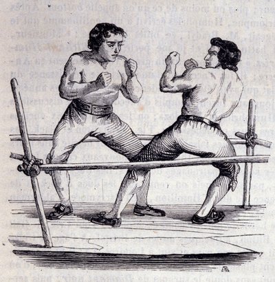 Boxers Daniel Mendoza (1764-1836) and Richard Humphries (Humphreys) in 1790. Engraving of the 19th century by Unknown artist