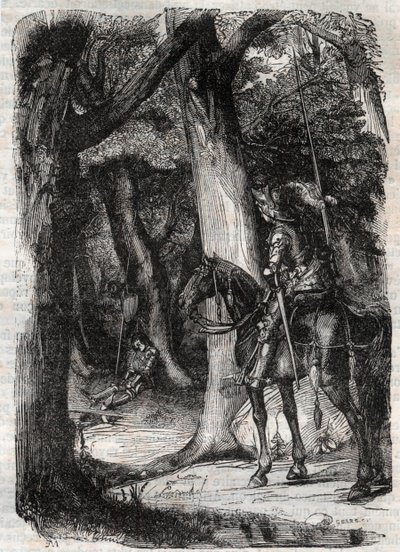 Bradamante sees Pinabel - engraving of 1851 from 
